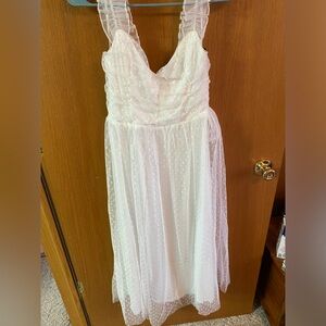 Lulu's White Dress with Sheer Detail